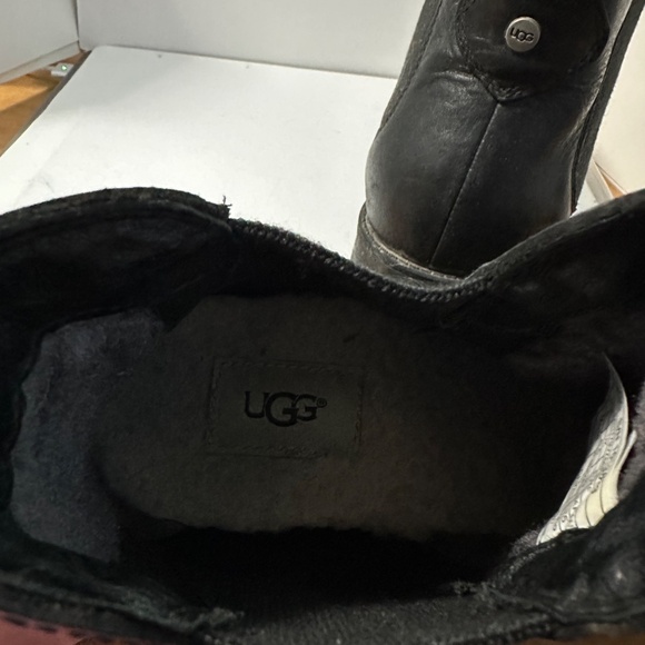 UGG Black Leather Booties – Size 8 - Picture 7 of 10